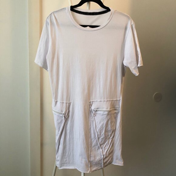 LA HAINE INSIDE US LONG WHITE T-SHIRT AVANT GARDE UNIQUE DESIGNER OWENS ITALY M - Picture 2 of 10